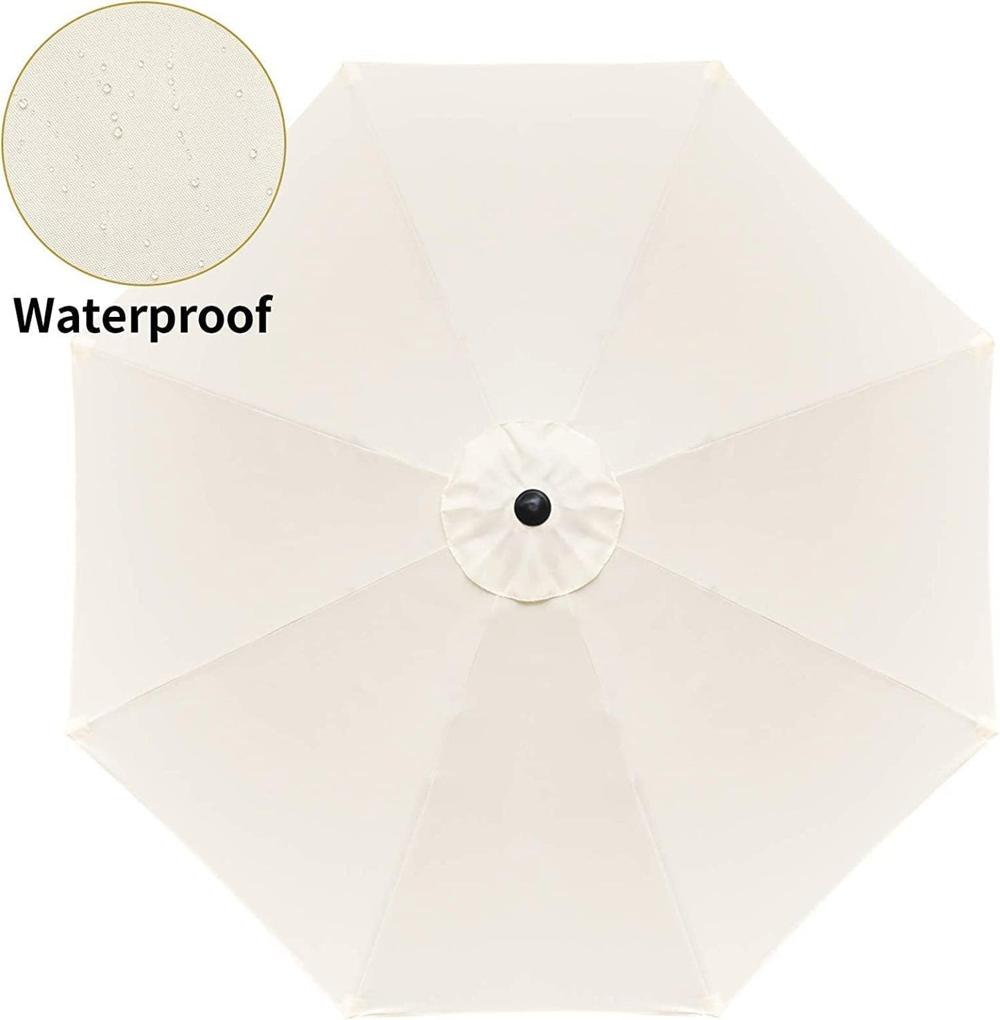 Simple Deluxe 9' Patio Umbrella Outdoor Table Market Yard Umbrella with Push Button Tilt/Crank, 8 Sturdy Ribs for Garden, Deck, Backyard, Pool, Beige