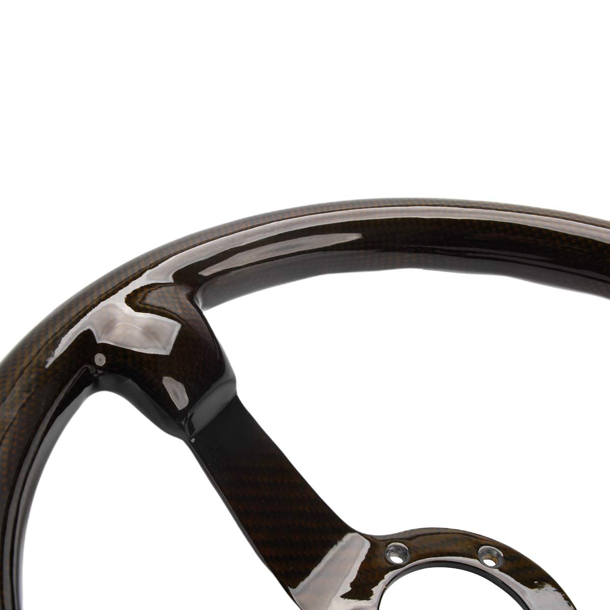 HIWOWSPORT Carbon Fiber Racing Quick Release Steering Wheel 14'' inch 350mm Diameter 6 Bolts