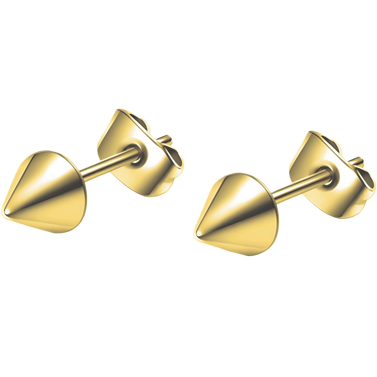 Stainless Steel 3 MM Spike Cone Stud Earrings 1 Pair Gold Earring Hypoallergenic Trendy Jewelry Nickel Free Jewellery Tiny Earing for Sensitive Ears Women Men Ladies Aretes De Mujer Hombre