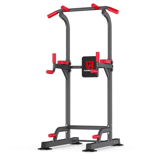 K KiNGKANG Power Tower Pull Up Bar Station, Load 450 lbs with 6-Height Adjustment Workout Dip Station for Home Gym Fitness Equipment
