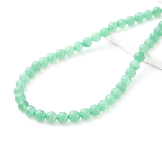 8mm 45pcs DIY Natural Green Aventurine Stone Beads Round Healing Crystal Gemstone Loose Beads for Jewelry Making Handmade Bracelet Necklace