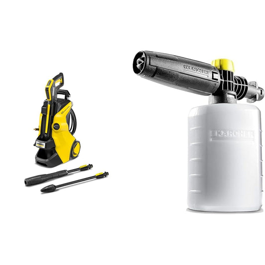Kärcher K5 Power Control Max 2500 PSI Electric Pressure Washer with Vario & Kärcher - FJ6 Foam Cannon Spray Nozzle - for Kärcher Electric Power Pressure Washers K1-K5
