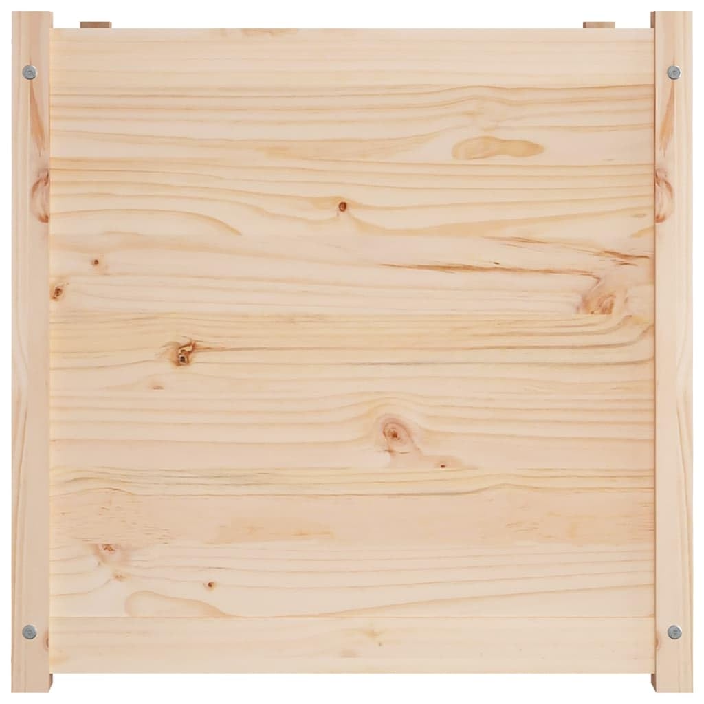KHNLGFR Rustic Solid Pine Garden Planter 27.6 Inch Large Square Pine Planter for Plants Natural for Outdoor Balcony Solid Pinewood Garden Box for Herbs