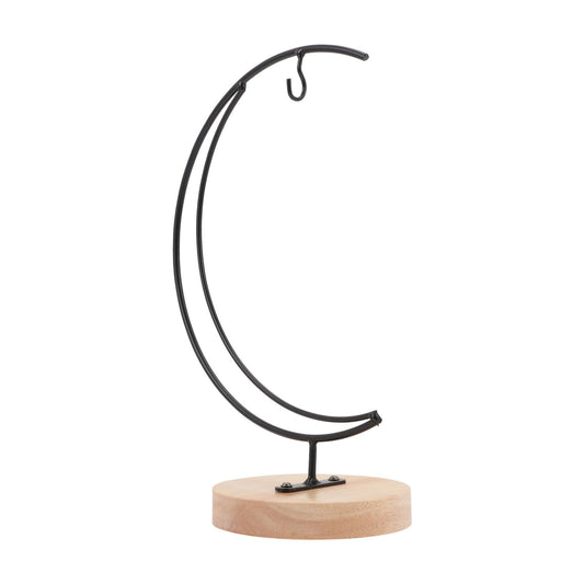 COHEALI Ornament Display Stand Moon-Shaped Iron Hanging Planter Rack Micro Landscape Vase Holder for Home Décor and Hanging Terrariums