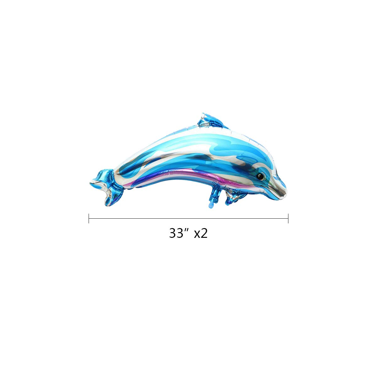Dolphin Party Decorations Kit - Blue Ocean Theme Birthday Supplies with Balloons, Banner, Cupcake Toppers & Paper Fans for Kids and Adults