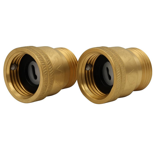 Vacuum Breaker 3/4 Inch Solid Brass Hose Bib Backflow Preventer for Garden Spigot RV Pack of 2