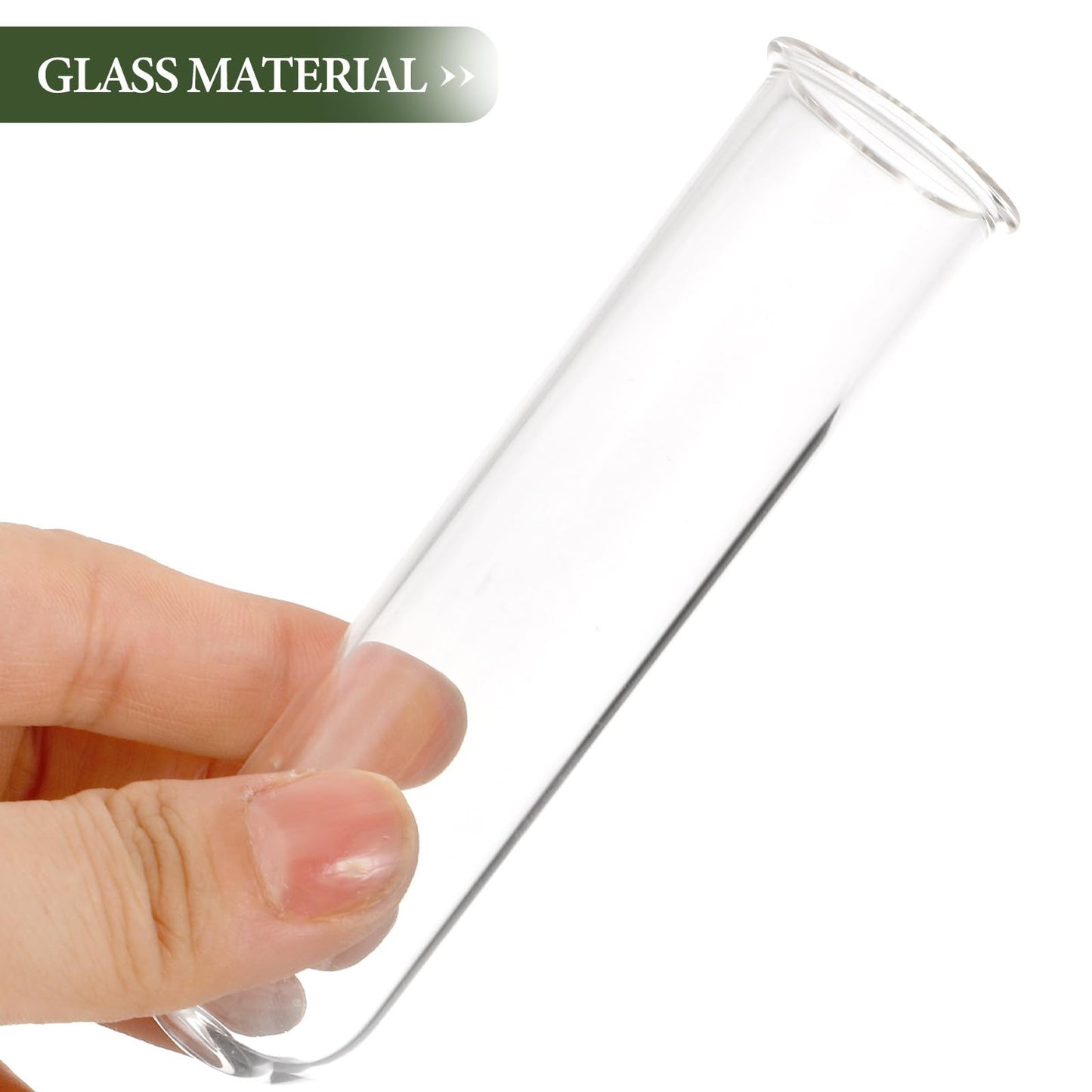 Healvian 5pcs Glass Test Tube Hydroponic Plant Vase Propagation Station for Desk Small Terrarium Flowers Home Décor 2.5x3x11cm