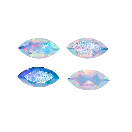 4 Pcs,7x3.5 MM, Yashee Natural Ethiopian Opal Crystal,Brilliant Cut, Marquise Shape, Jewelry Making Supply, Chakra Energy Healing Gemstone, Real Top Grade Crystal, Birthstone, Wholesale deal