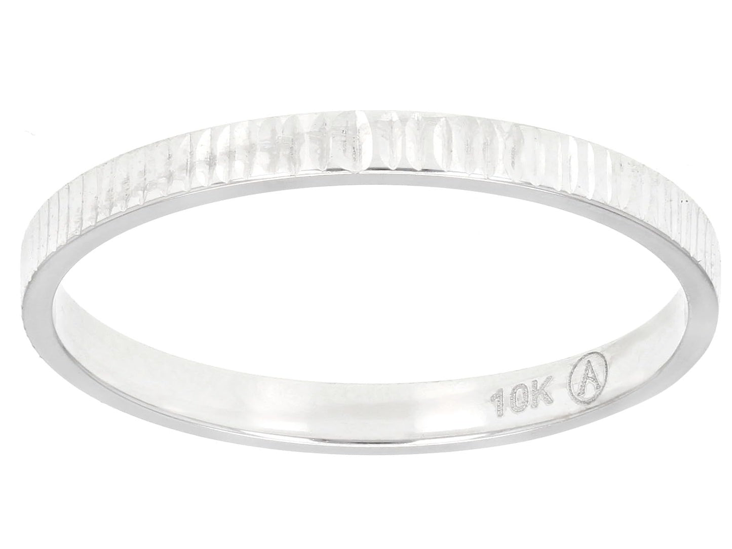 JTV 10K White Gold, Yellow Gold or Rose Gold 2mm Textured Band Ring - Elegant and Durable Wedding Band for Men and Women (White Gold, 11)