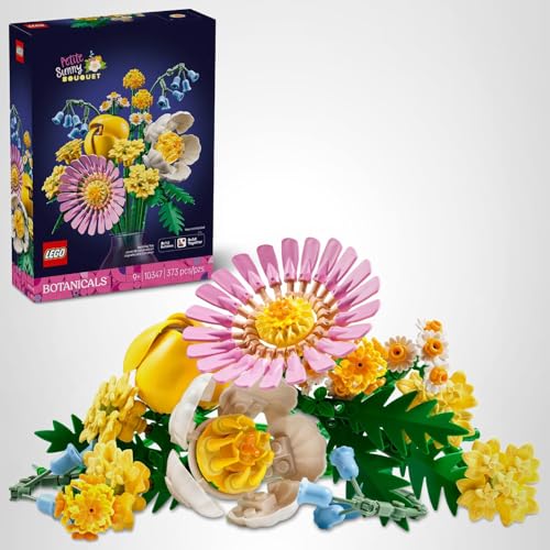 LEGO Botanicals Petite Sunny Bouquet Building Toy - DIY Floral Arrangement for Girls & Boys, Ages 9+ - Gift for Birthdays - Bedroom, Desk, Home Decor - 10347