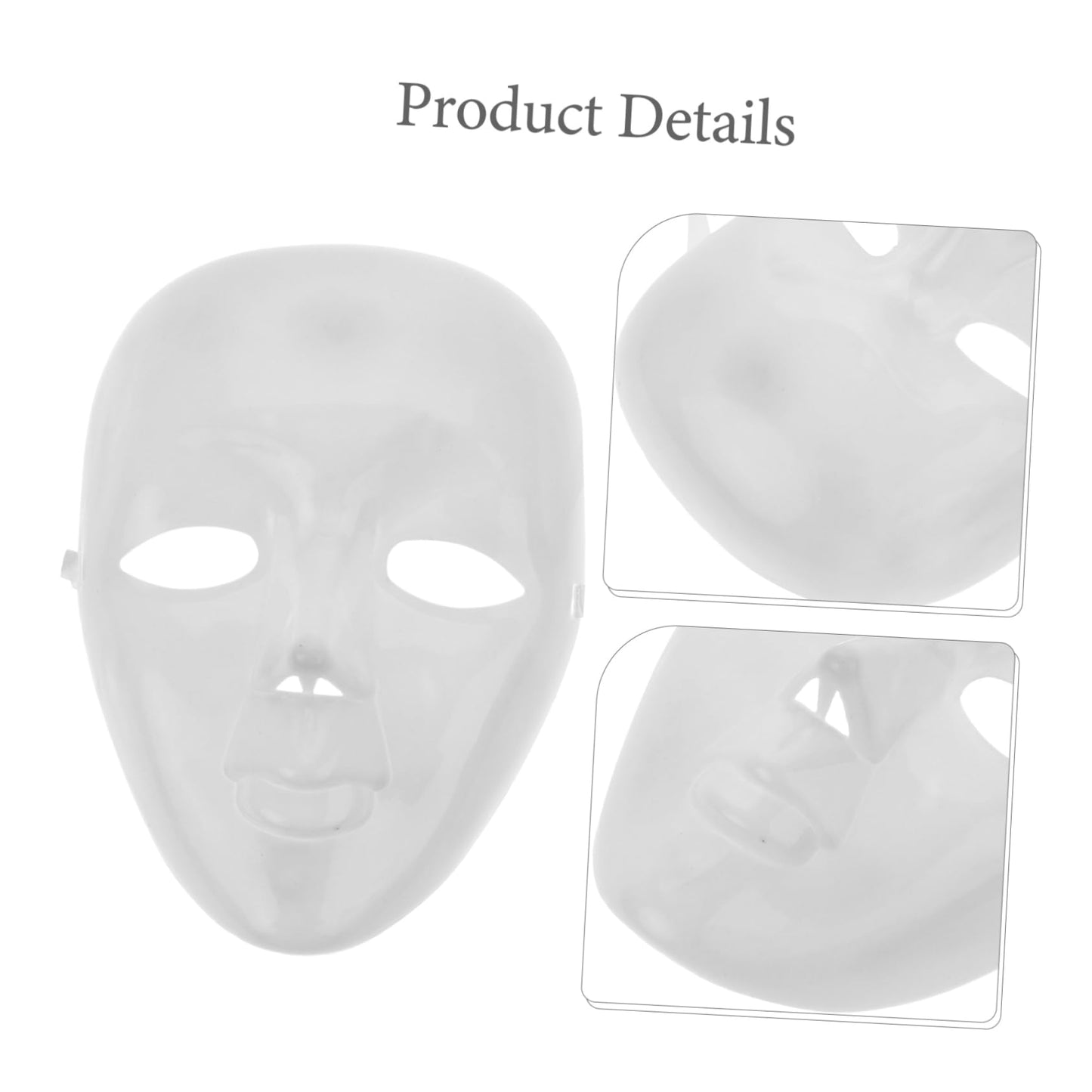 TOYANDONA 6 pcs DIY Blank Full Face Masks for Painting Sturdy Plastic Cosplay Props for Masquerade Costume Party and Role Playing Unpainted Craft Masks for Creative Decoration