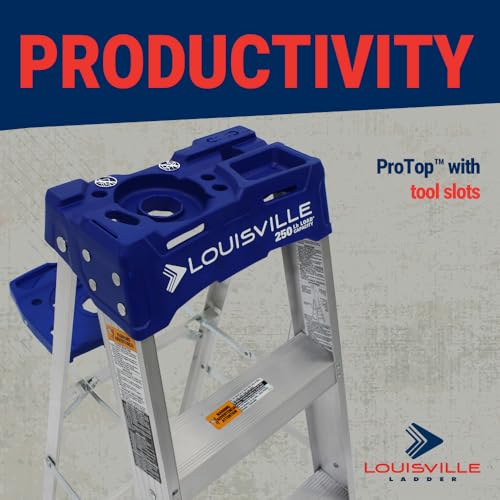 Louisville Ladder 10-Foot Aluminium Step Ladder with Tool Tray, 250-Pound Load Capacity, Type I, AS2110