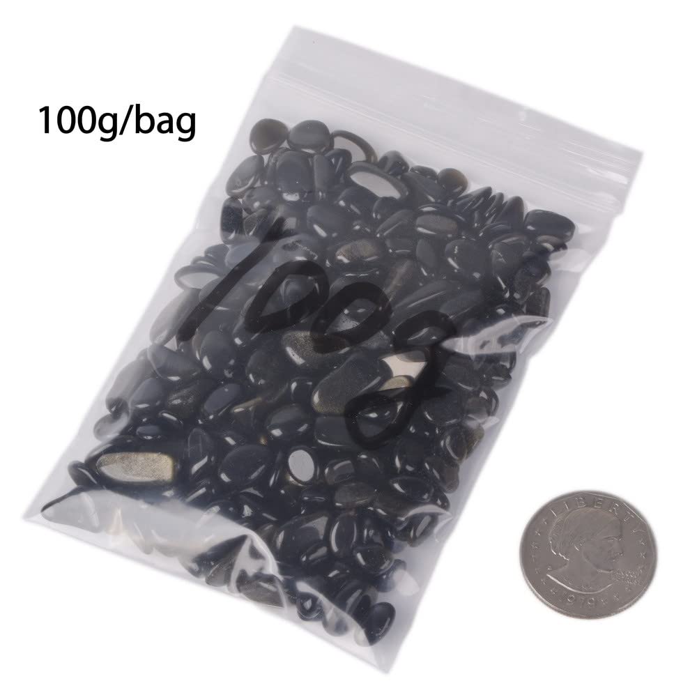 Natural Golden Obsidian Polished Chips Crushed Tumbled Stone Crystal Healing Embellishments 100 grams