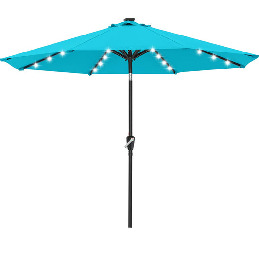 ABCCANOPY Durable Solar Led Patio Umbrellas with 32LED Lights 10FT (Turquoise)