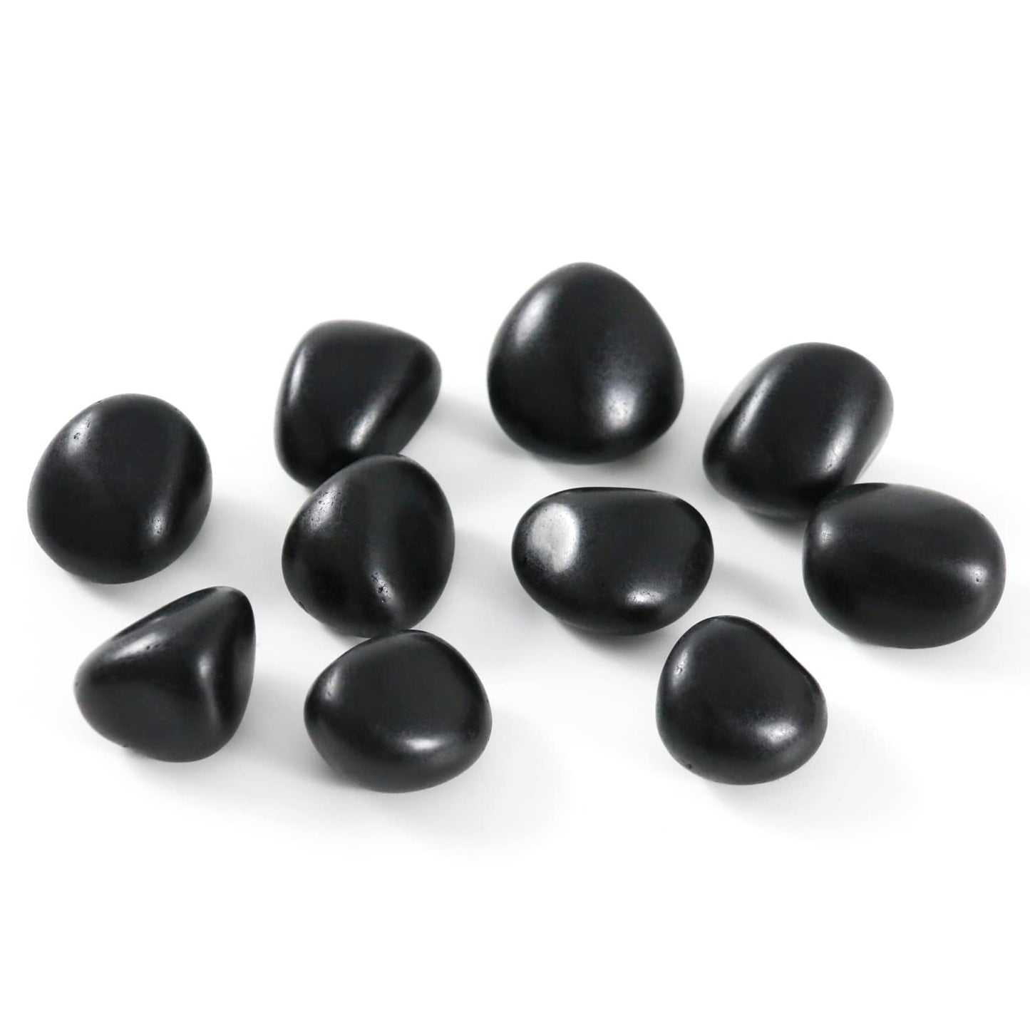 Namzi Natural Black Obsidian Crystal Stone, Black Stones Bulk, Crystals and Healing Stones, Tumbled Polished Stones for Decoration, Wicca, Reiki, Witchcraft Supplies, Chakra and Energy(10 Pcs)