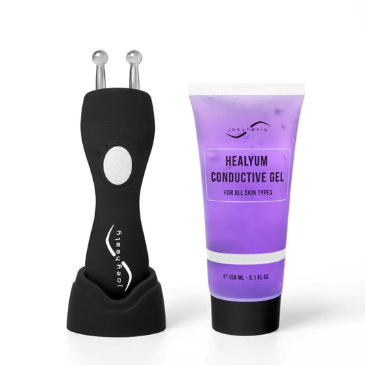 Joey Healy Face Renovation Device, Microcurrent Facial Sculpting, Smoothing & Skin Tightening + Microcurrent Gel with Hyaluronic Acid & Plant Extracts