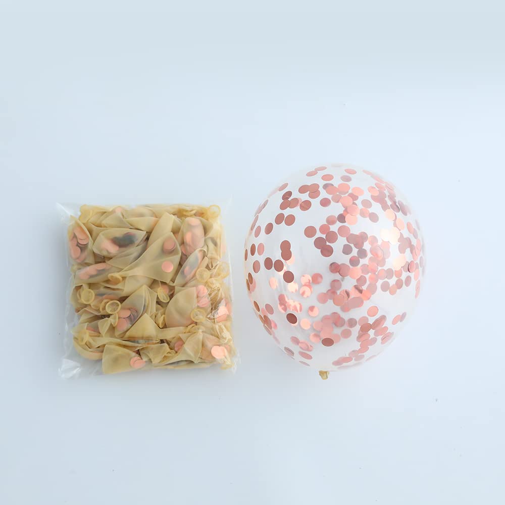 Navy Blue Rose Gold Pink Gold Confetti Latex Balloons with 140pcs 18/10/5/Inch Metallic Chrome Balloons for Birthday Party Wedding Graduation Bridal Shower Decorations (Navy Blue)
