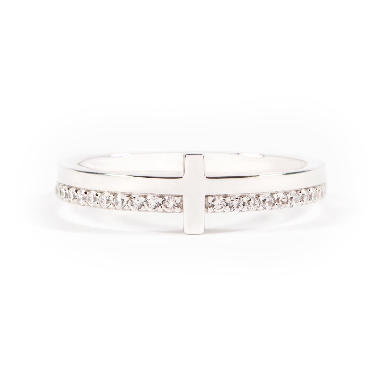 STORYJEWELLERY Christian Rings for Women, Cross Rings for Women, Silver Purity Ring, Christian Jewelry, Confirmation Gifts, Baptism Gifts, Size 9