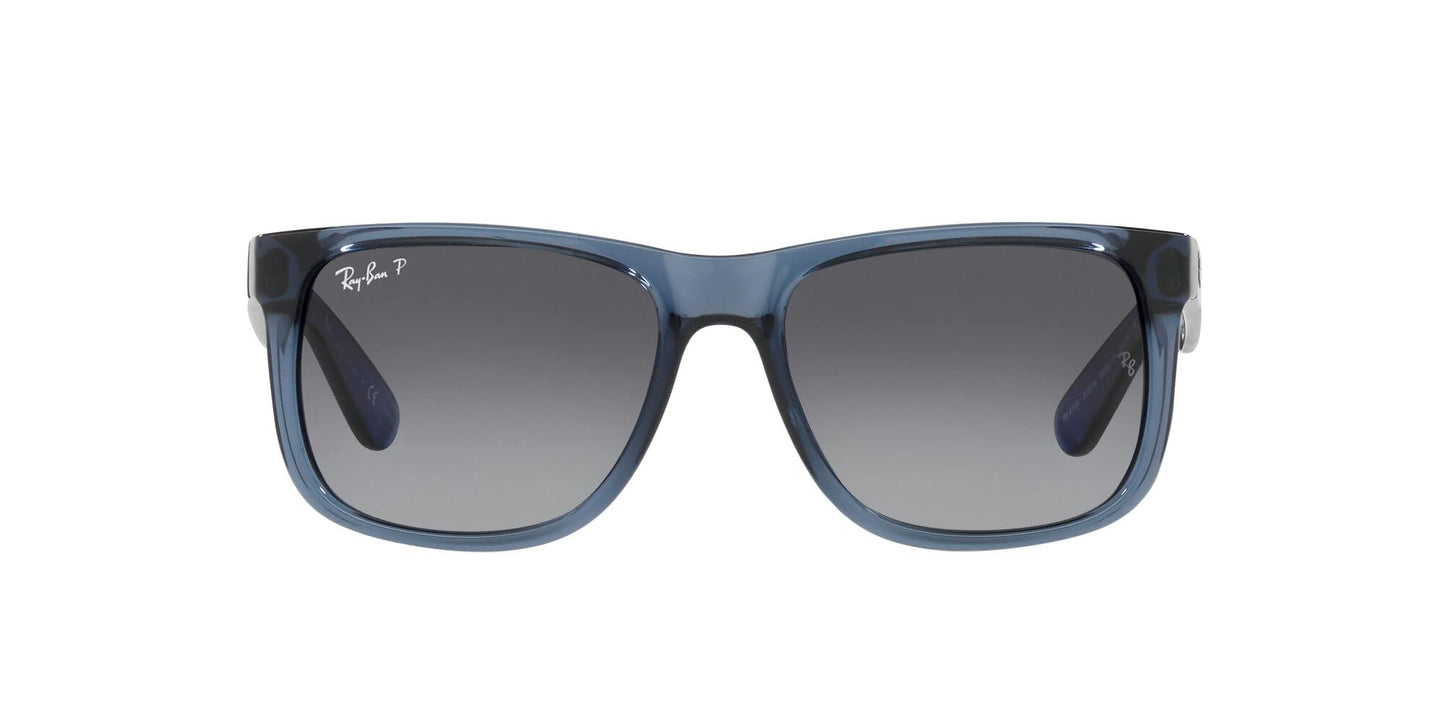 Ray-Ban Womens Rb4165 Justin Sunglasses, Transparent Blue/Polarized Grey Gradient, 54 Mm US