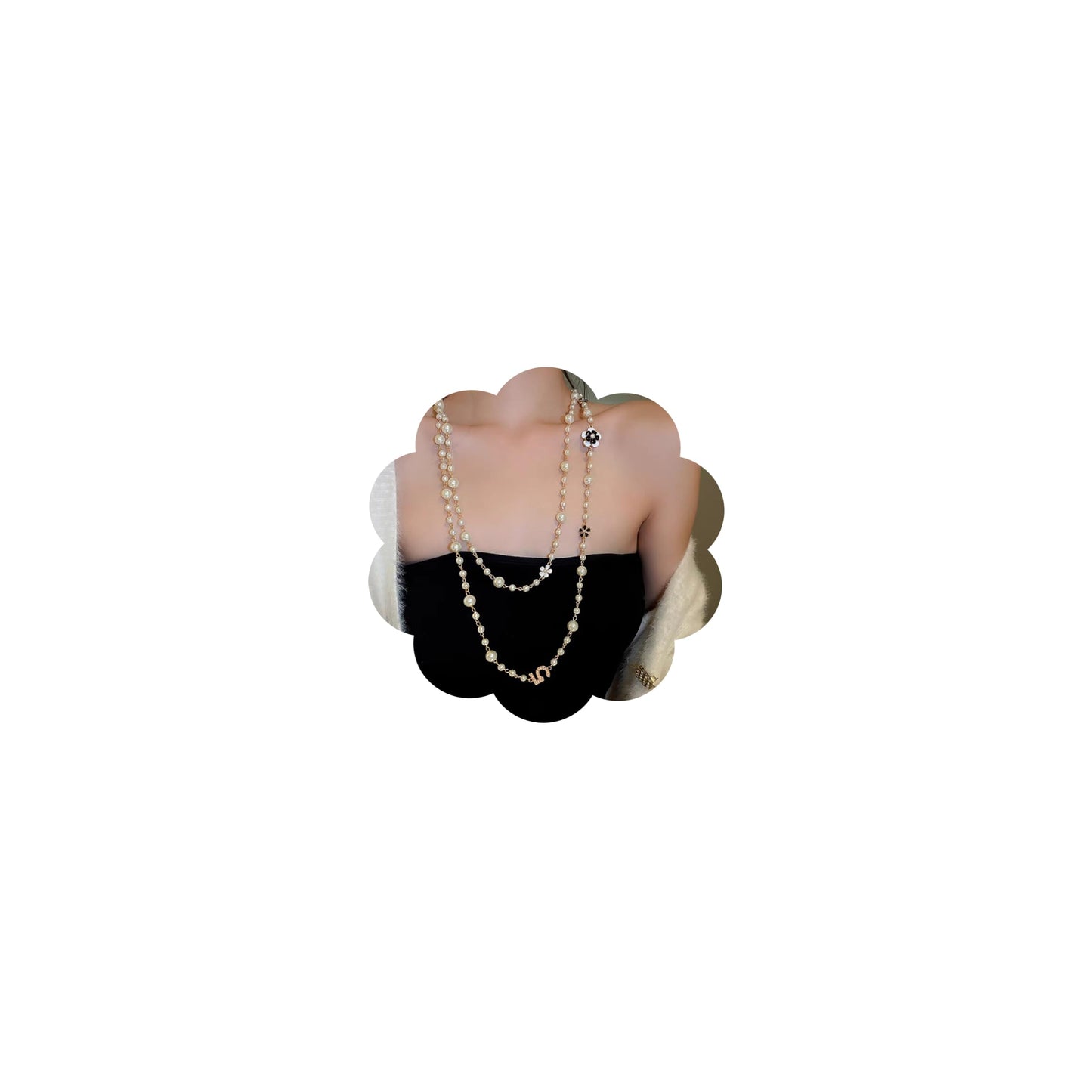 Long Pearl Necklaces for Women Pearl Long Chain Necklace Dainty Gold And Long Pearl Necklaces Layered Pearl Necklace Statement Sweater Strand Chain Jewelry (5)
