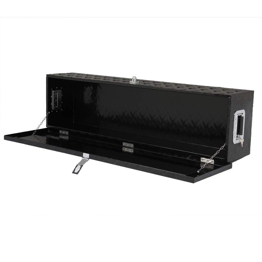 Parts-Diyer 49'' Truck Trailer Tool Box Utility Aluminum Truck Bed Storage Toolboxes Pickup Flatbed Underbody Organizer Lockable with Keys, Black