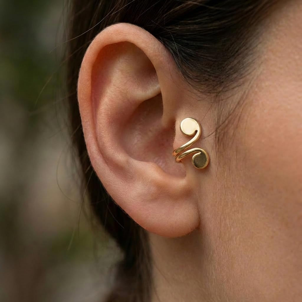 12mm Keloid Pressure Earrings for Women and Men | Clip on Compression Earring for Swelling Keloids | Acupressure Earrings for Her (Acupressure Gold)