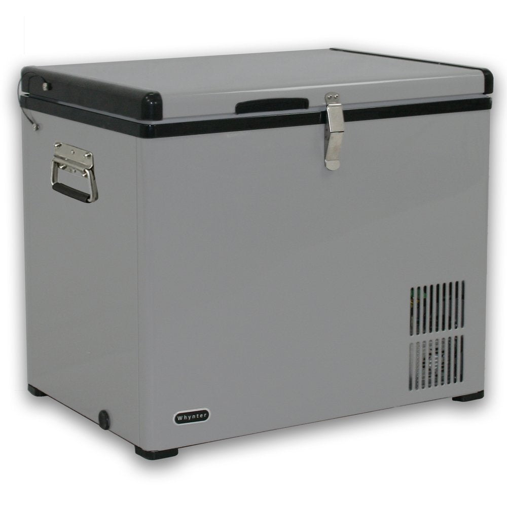 Whynter 45 Qt. Portable Refrigerator / Portable Freezer for Travel - Chest Freezer / Fridge for Car, Camping, RVs & More, -8°F to 50°F Temperature Range, AC 110V/ DC 12V, FM-45G, Gray