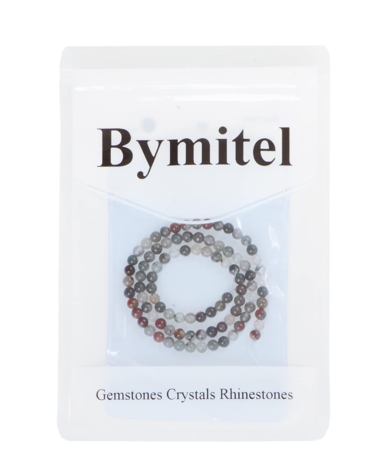 Bymitel 90 pcs Natural Genuine Real Round Loose Stone Beads Gemstone Spacers for Charm DIY Jewelry Making 15.5" per Strand 4mm (Bloodstone, 4mm)