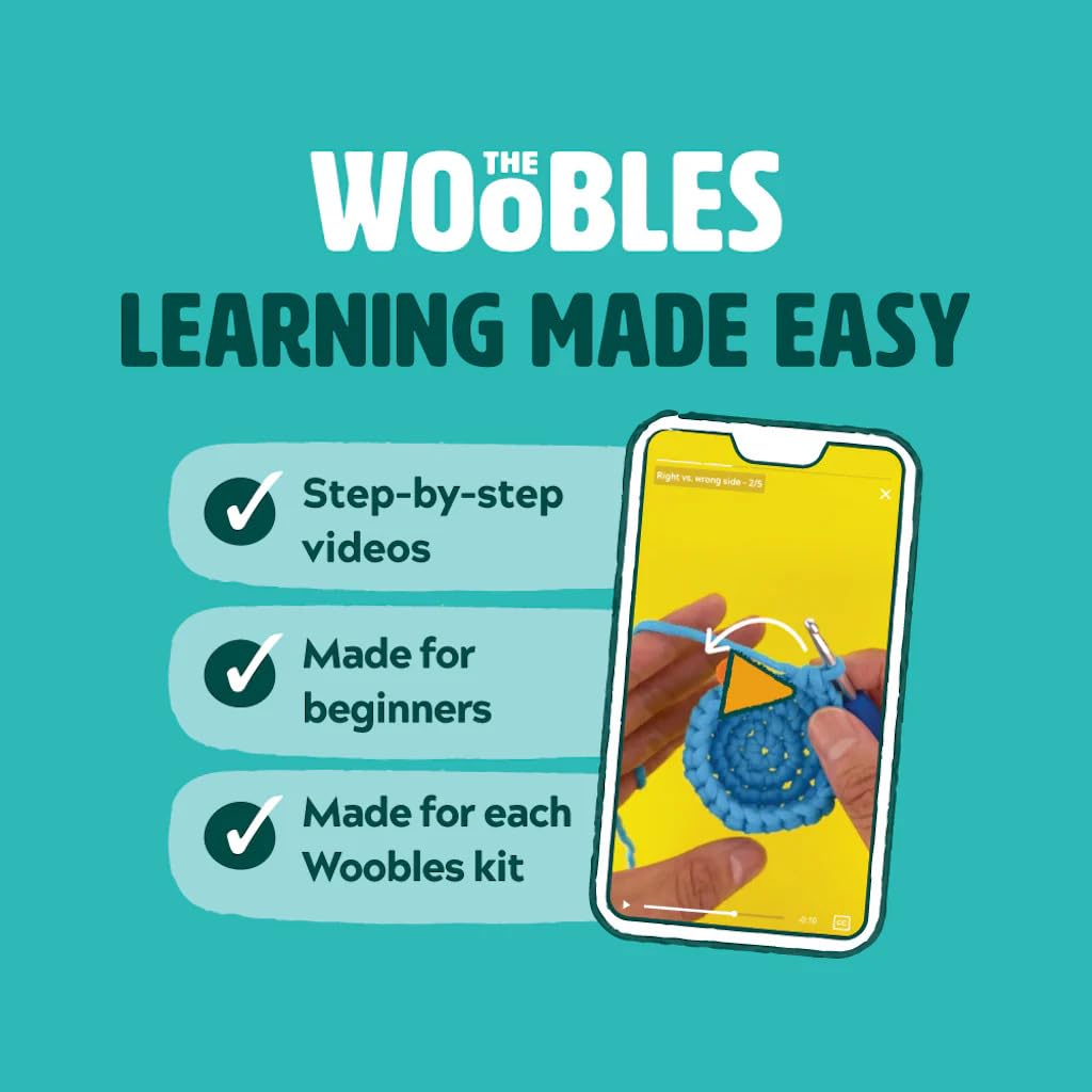 The Woobles Hello Kitty Crochet Kit - Beginners Wooble Crochet Animal Kit Crafts with Easy Peasy Yarn as seen on Shark Tank - with Step-by-Step Video Tutorials (My Melody)