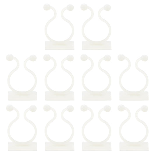 uxcell 100Pcs Plant Climbing Wall Fixture Clips, Plant Fixer Self-Adhesive Hooks Wire Fixing Supporting for Indoor Outdoor Decoration and Cable Wire Fixing (White, 16.2mm/0.64")