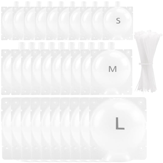TMCCU 30 Pack 3 Sizes Plant Root Growing Box with 120 pcs Zip Ties, Air Layering Propagation Ball Kit Tree Rooting Grafting Tools for High-Pressure Grafting, Reusable Rooting Device