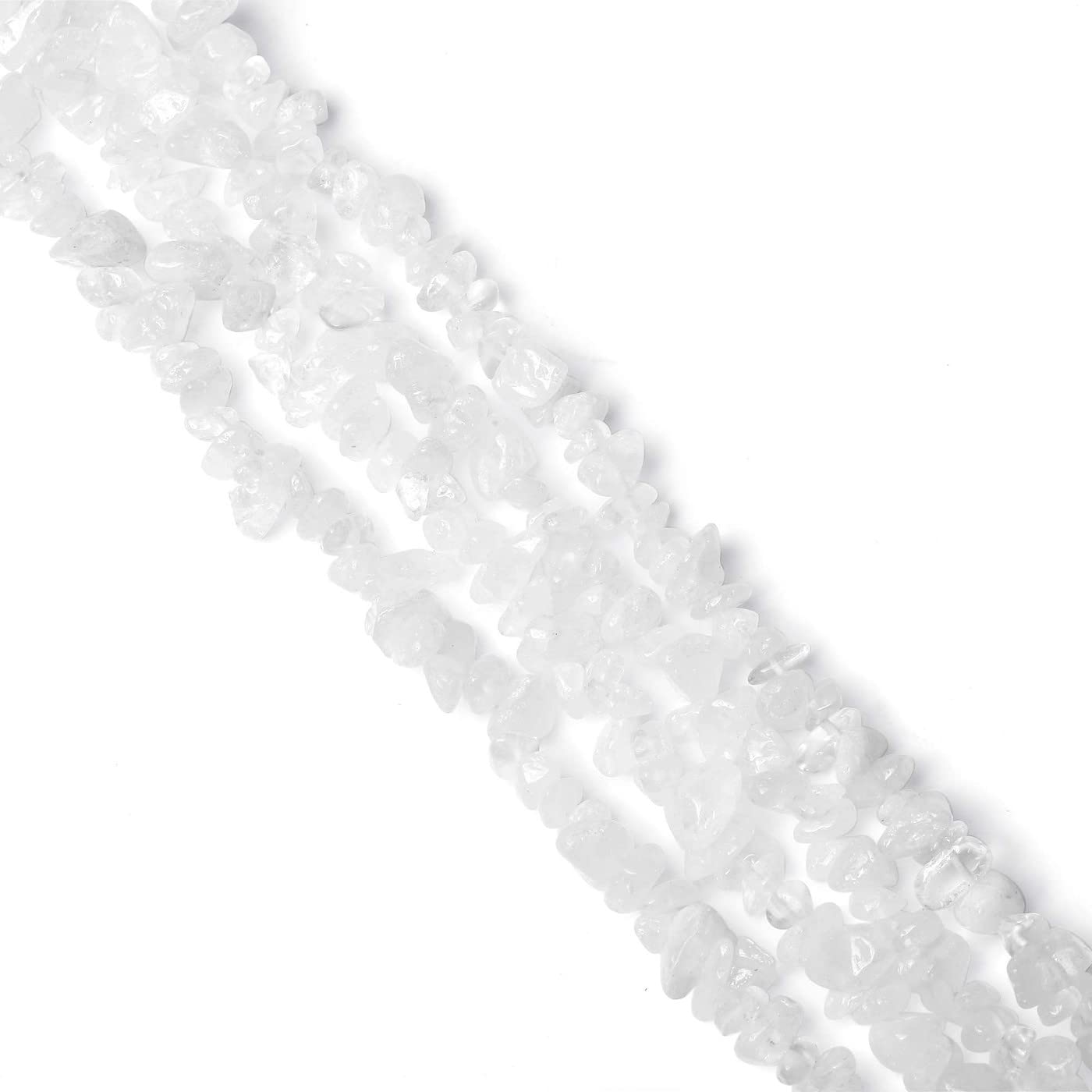 LAIDANLA Clear Quartz 400pcs Natural Chip Stone Beads 5-8mm Healing Crystal Irregular Gemstones Drilled DIY Loose Rocks Bead Crystal for Bracelet Earrings Necklace Jewelry Making Crafting