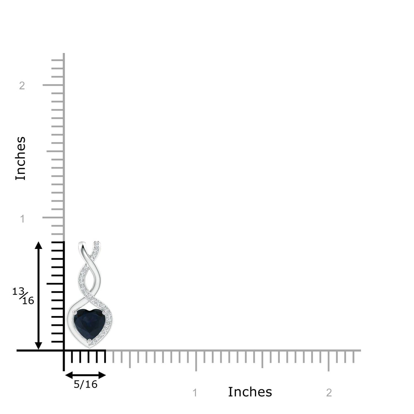 Angara Natural Blue Sapphire Pendant for Women | Heart-Shaped Blue Sapphire Infinity Pendant with Diamond Accents in White Gold | September Birthday, Anniversary, Gemstone Jewelry Gift | A | 4mm