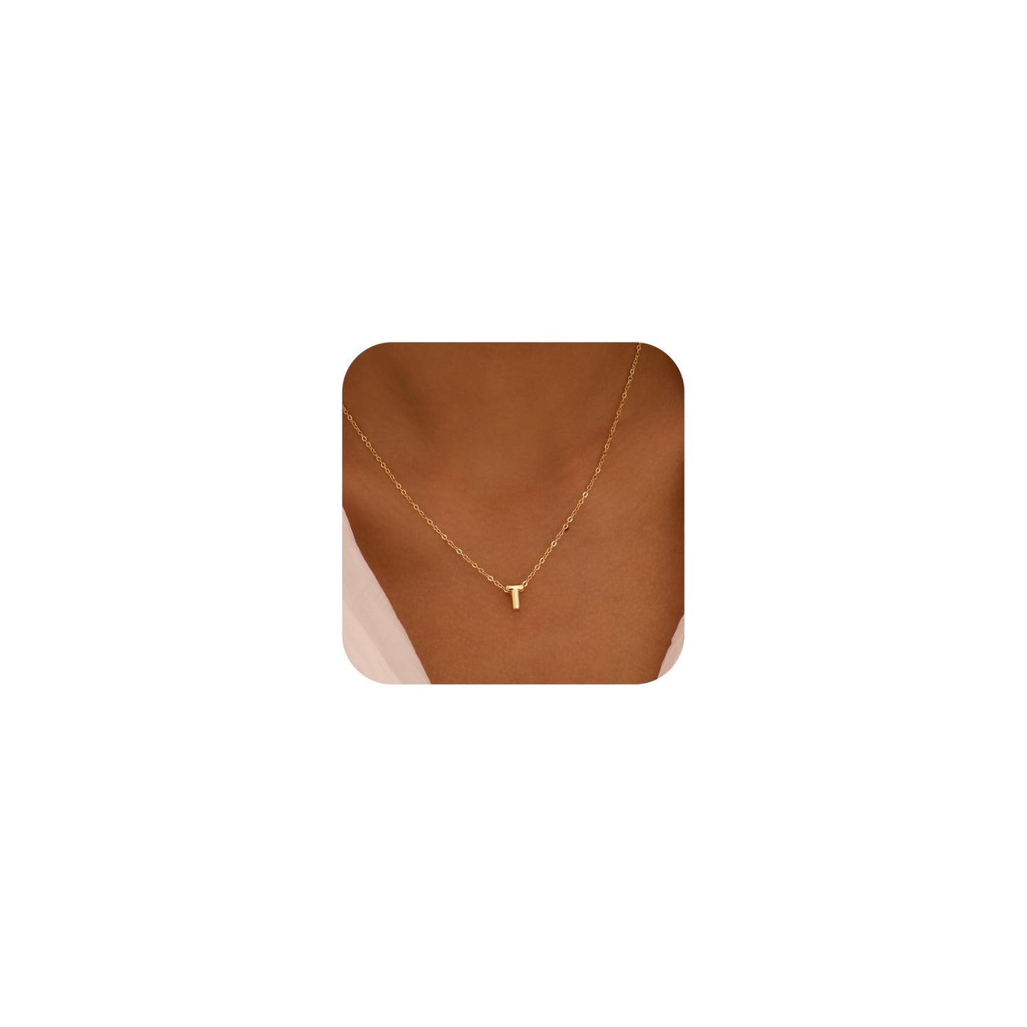 CUEZIY 14K Gold Plated Bubble Letter Necklace Initial Necklaces for Women Dainty Personalized Charm Pendant Name Necklace Cute Non Tarnish Fashion Accessories Teen Gift Trendy Stuff Jewelry Gifts
