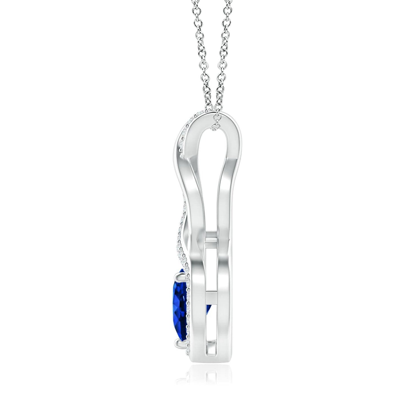 Angara Natural Blue Sapphire Pendant for Women | 0.3 ct Heart Shape Blue Sapphire Diamond Heart Pendant Necklace in Sterling Silver | September Birthday, Gemstone Jewelry Gift | AAAA | 4mm