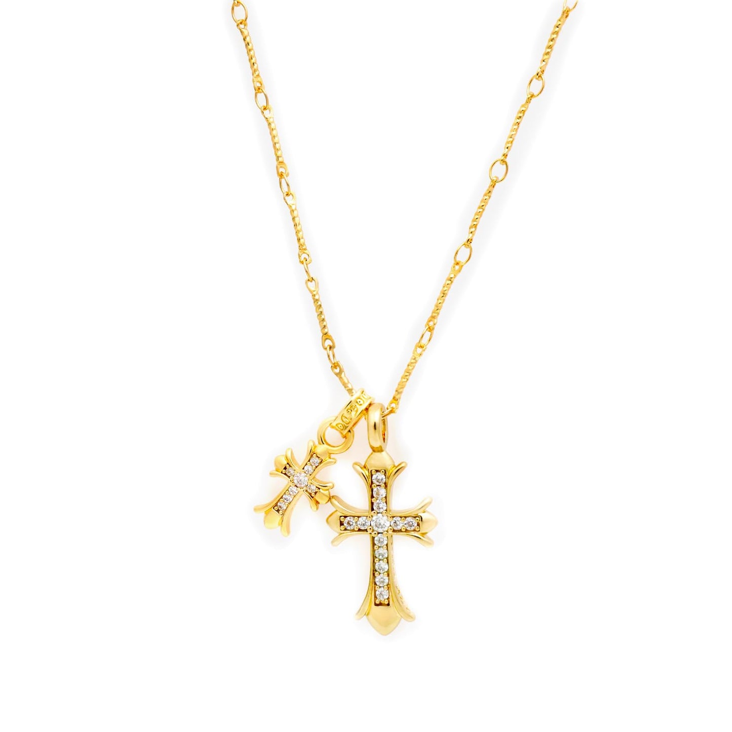 MAIKERDER Cross Necklace for Women,14K Gold Plated Cubic Zirconia Cross Pendant Necklace for Women Simple Layered Cross Necklaces for Women Non Tarnish