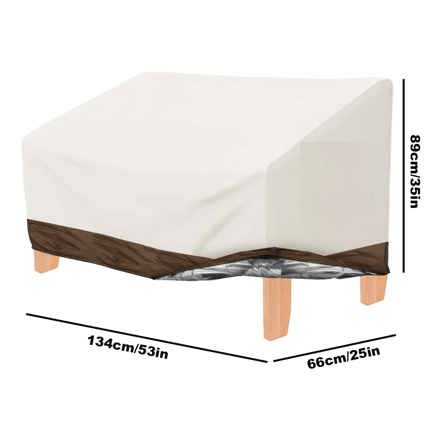 Hoypeyfiy Patio Bench Cover,Furniture Bench Cover,Waterproof Windproof Oxford Fabric Bench Cover for Furniture (White)