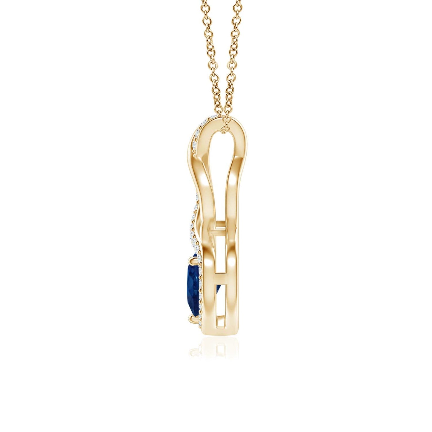 Angara Natural Blue Sapphire Pendant for Women | 0.3 ct Heart Shape Blue Sapphire Diamond Heart Pendant Necklace in Yellow Gold | September Birthday, Anniversary, Gemstone Jewelry Gift | AA | 4mm