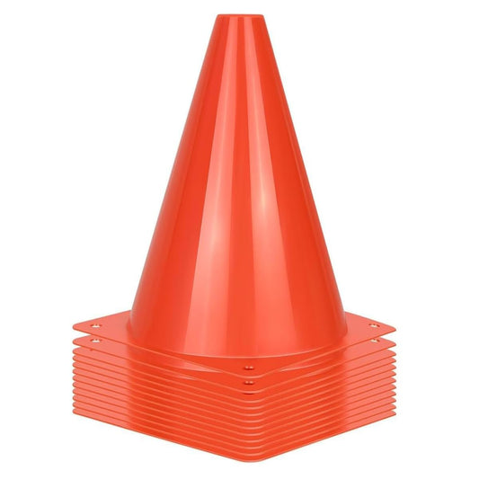 SplendoRoute 7" Soccer Cones (Set of 12) - Plastic Traffic Cones, Training Cones for Sports Training, Football, Basketball, Coaching, Practice Equipment