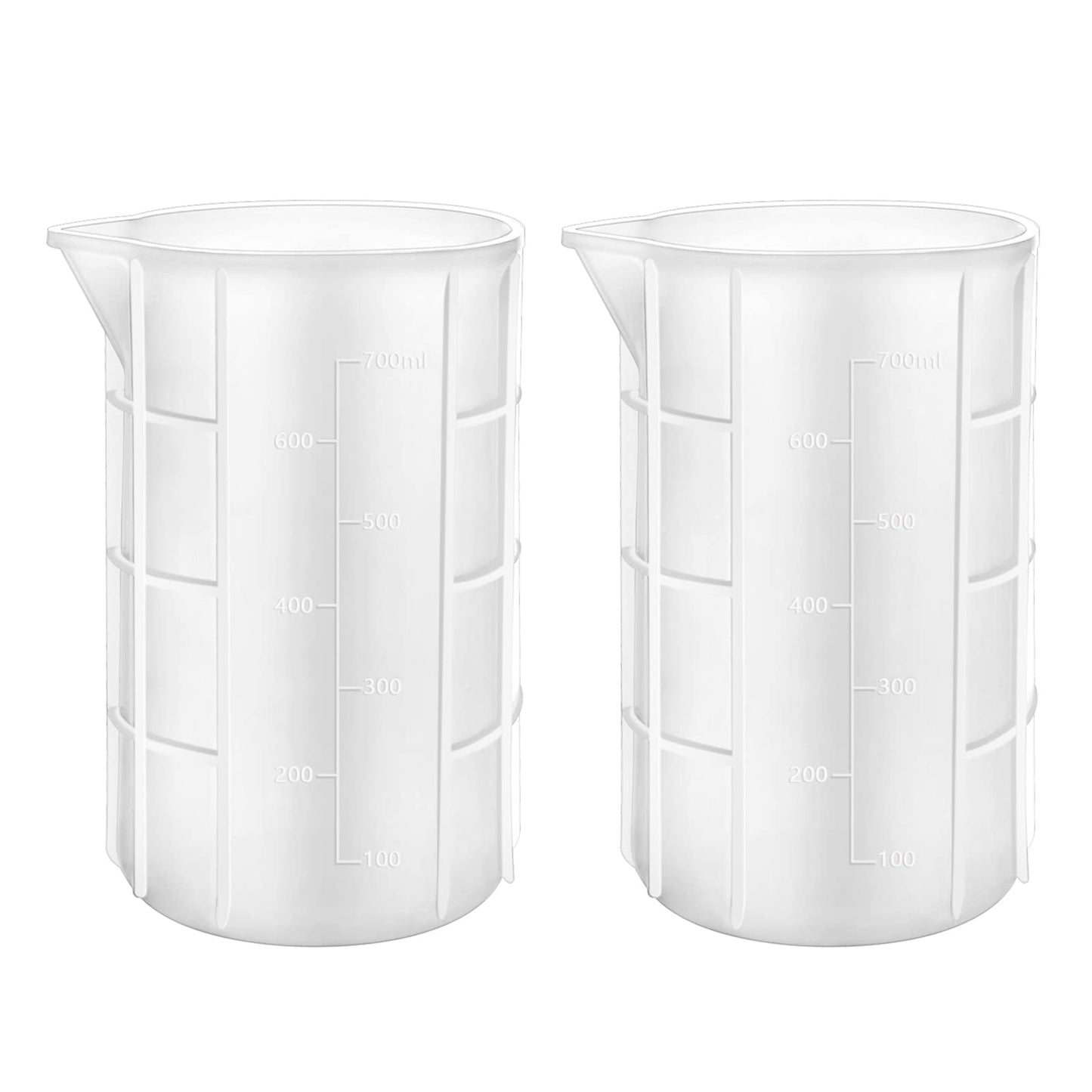 Gartful 700ml Extra Large Silicone Measuring Cups, Resin Mixing Cups for Epoxy, Jewelry Casting Molds, Acrylic Paint Pouring, Nonstick Reusable Craft Measuring Cups, 23 oz, Set of 2