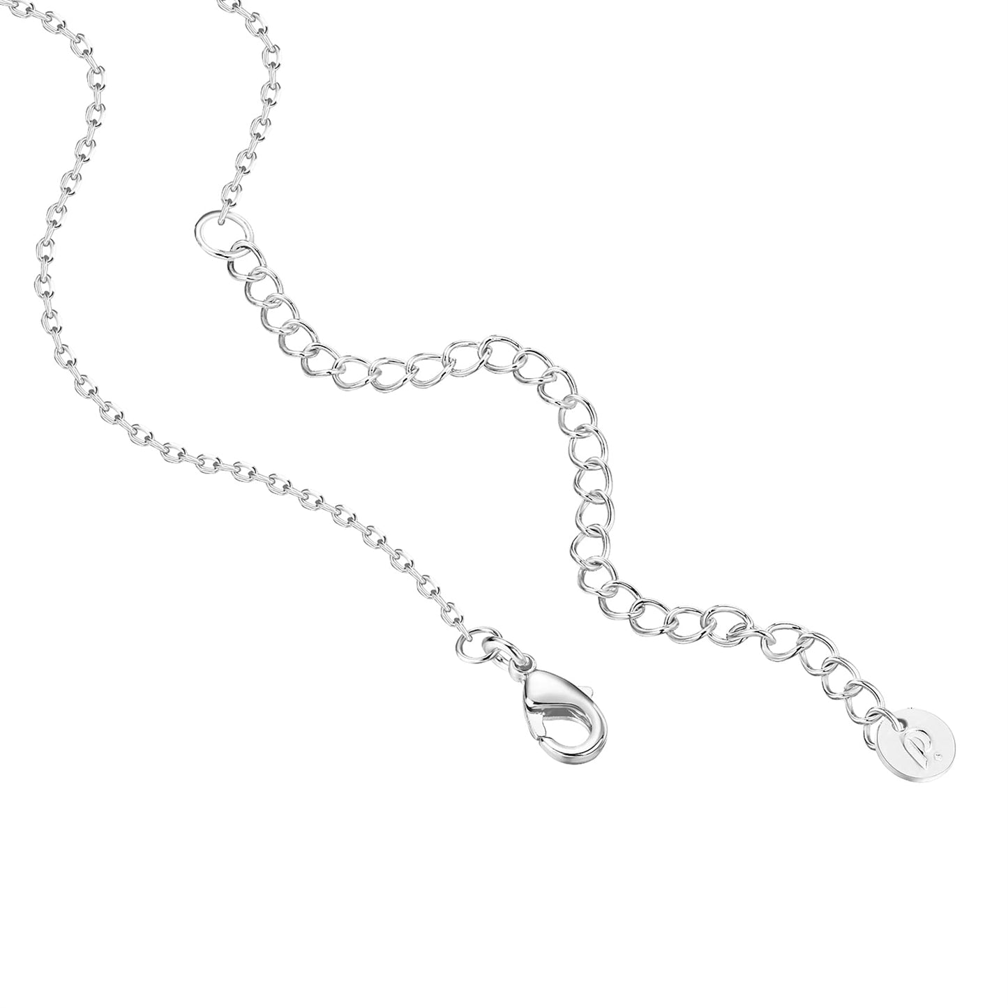 PAVOI Rhodium Plated Station Chain Necklaces for Women - Dainty Simulated Diamond Necklace - Layering Cubic Zirconia Chain