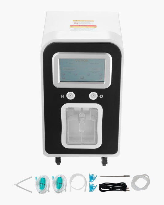 VEVOR Hydrogen Inhalation Machine, 99.99% High Purity Hydrogen Inhaler, HO-Separated 1800ml/min Dual Port Hydrogen Oxygen Inhaler, Hydrogen-Rich Water Generator with Wheels for Home Travel