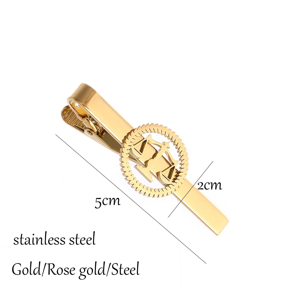 Metal Balance Badges Suit Brooch Libra Scales Brooches For Men (gold pin+tie clip)