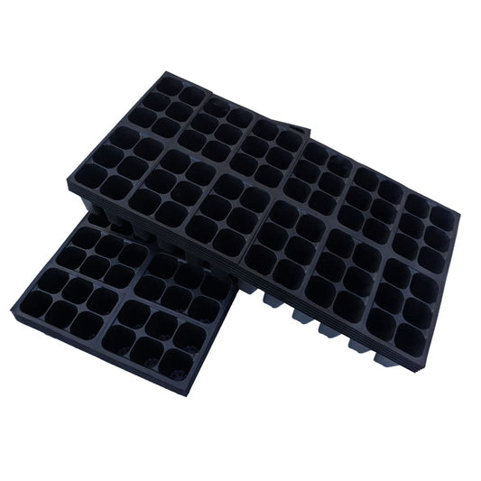 The Hydroponic City Seed Starter Tray, 1440 Cells (240 Trays - 6 Cells Per Tray) + Plant Stakes