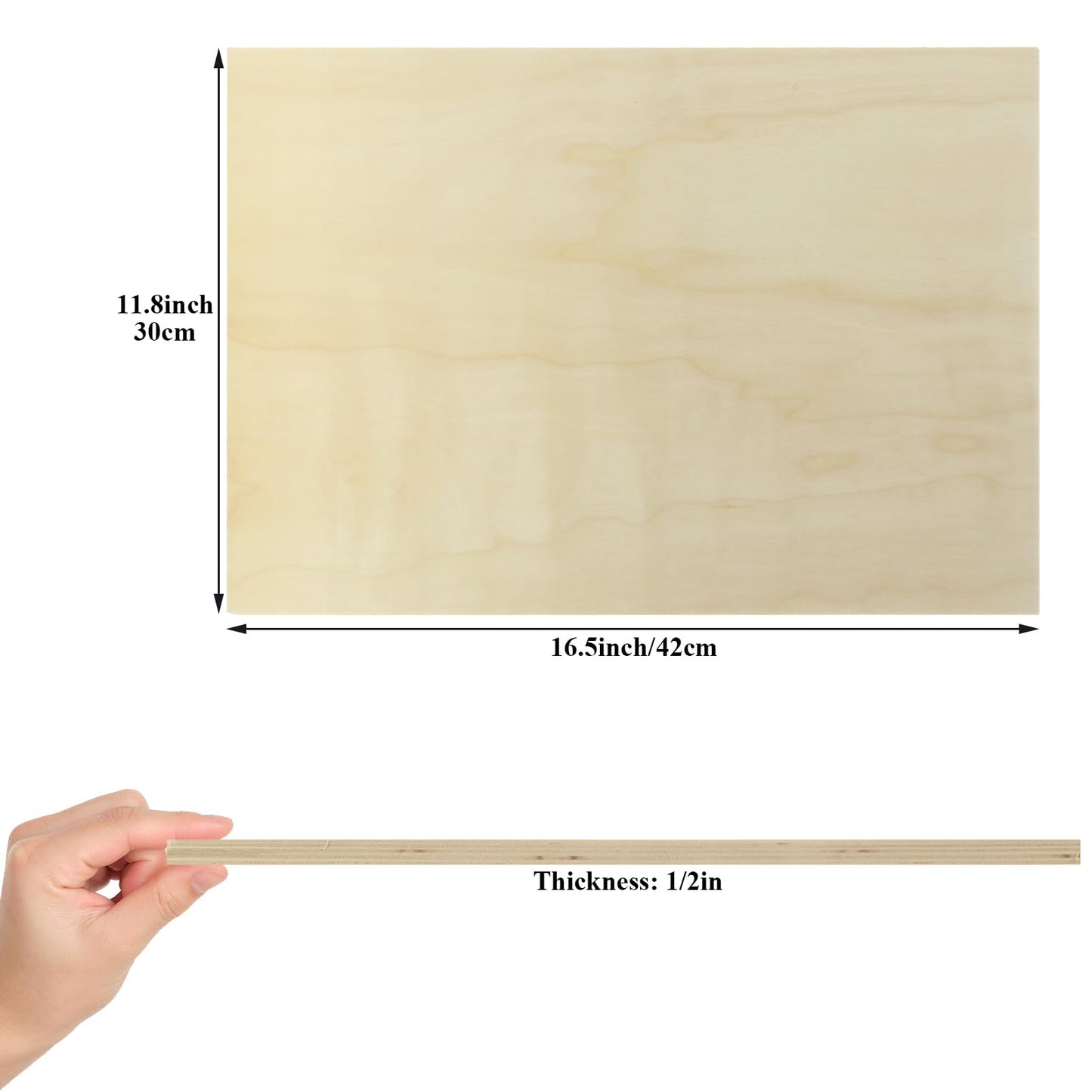 5 Pack Basswood Sheets for Crafts, 12 x 16 x 1/2 Inch 12mm Thin Plywood Sheets Unfinished Bass Wood Boards for Arts and Crafts, Painting, Pyrography, Wood Engraving, Wood Burning, Architectural Models