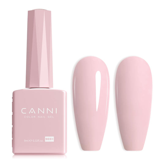 CANNI Light Pink Gel Nail Polish, 1Pcs Baby Pink Gel Polish Soft Pale Pink Color Nail Polish Gel High Gloss Soak Off U V Gel Nail French Nail Manicure Salon DIY
