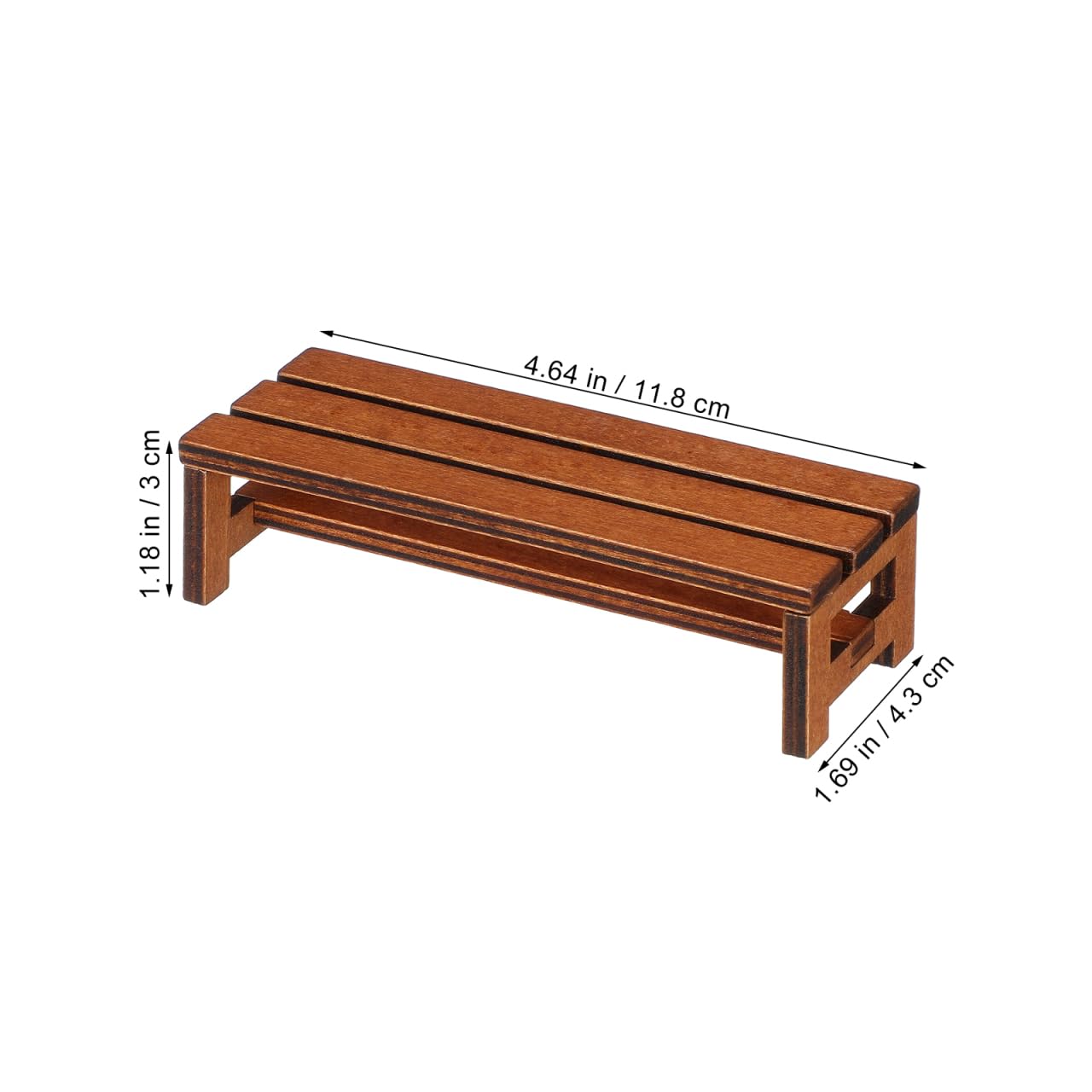 Garneck 2 Pack Miniature Wooden Benches for Dolls: 1:12 Tiny Fairy Garden Bench Figurines Dollhouse Furniture Accessories for Crafts Mini Park Chair Model for DIY Micro Landscape Scene Bonsai Decor