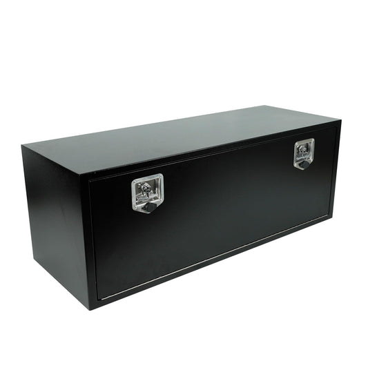 confote Black Steel Underbody Truck Tool Box with T-Handle Lock,Heavy Duty Truck Tool Box Truck Storage Organizer Tool Box Chest For Storage Smooth Surface,Waterproof-48"x 18"x 18" inch