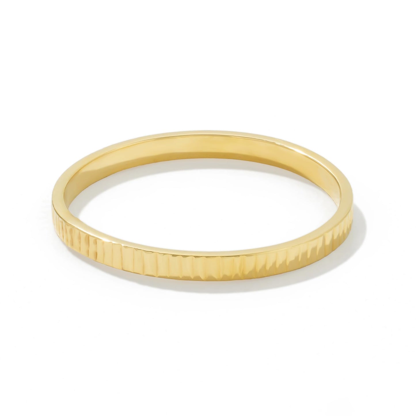 JTV 10K White Gold, Yellow Gold or Rose Gold 2mm Textured Band Ring - Elegant and Durable Wedding Band for Men and Women (Yellow Gold, 12)