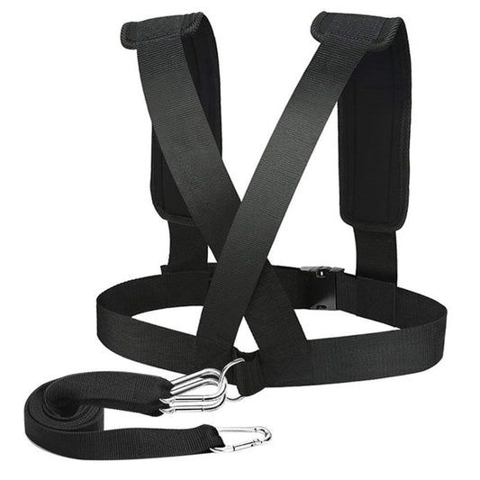 Jurtmy Sled Harness for Exercise, Adjustable Nylon Running Resistance Training Vest with Shoulder Pads for Football Basketball Strength Building, Black